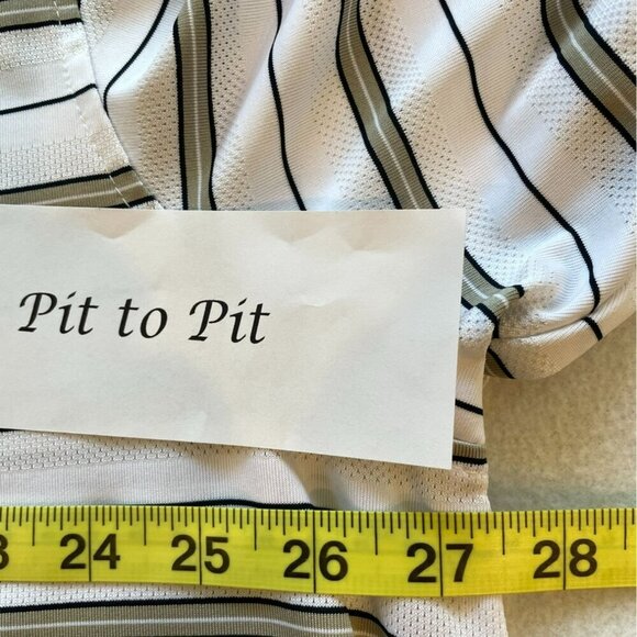 George Men's 3-Button Striped Golf Polo Shirt Sz XXL in White, Tan, Black Active - Picture 13 of 14